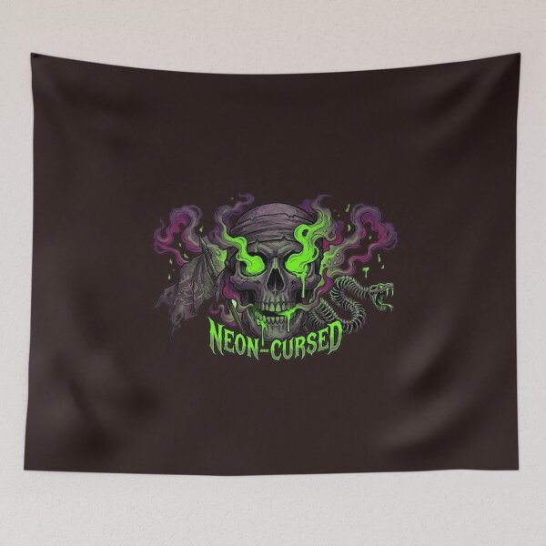 Item preview, Neon Cursed Skull and Snake Edgy Gaming Art designed and sold by JeevanStickers.