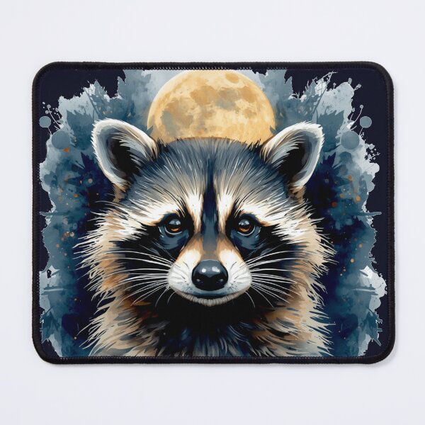 Item preview, Celestial Raccoon Watercolor Moon Forest Art designed and sold by Biedroneczka.