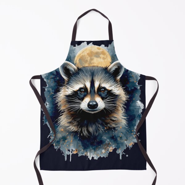 Item preview, Celestial Raccoon Watercolor Moon Forest Art designed and sold by Biedroneczka.