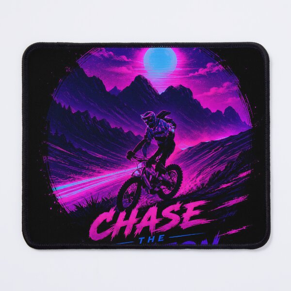 Item preview, Chase the Horizon – Synthwave Dirt Bike Canvas Art | Retrowave Neon Mountain Print designed and sold by AbstractAuraArt.