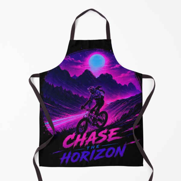 Item preview, Chase the Horizon – Synthwave Dirt Bike Canvas Art | Retrowave Neon Mountain Print designed and sold by AbstractAuraArt.