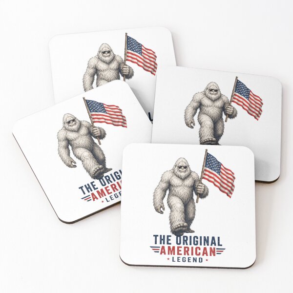 Item preview, The Original American Legend Bigfoot Patriotic USA Flag Funny Sasquatch T-Shirt designed and sold by MattyManiac.