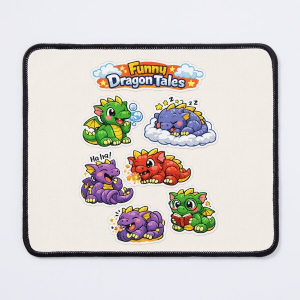 Item preview, Dragon Tales — Funny Dragon Sticker Sheet designed and sold by Yasmine Mohammed.