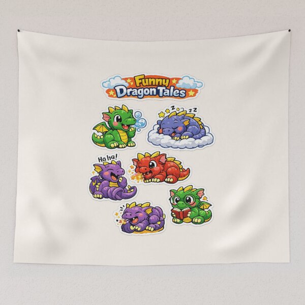Item preview, Dragon Tales — Funny Dragon Sticker Sheet designed and sold by Yasmine Mohammed.