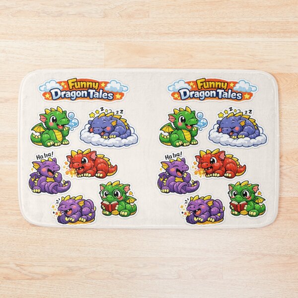 Item preview, Dragon Tales — Funny Dragon Sticker Sheet designed and sold by Yasmine Mohammed.