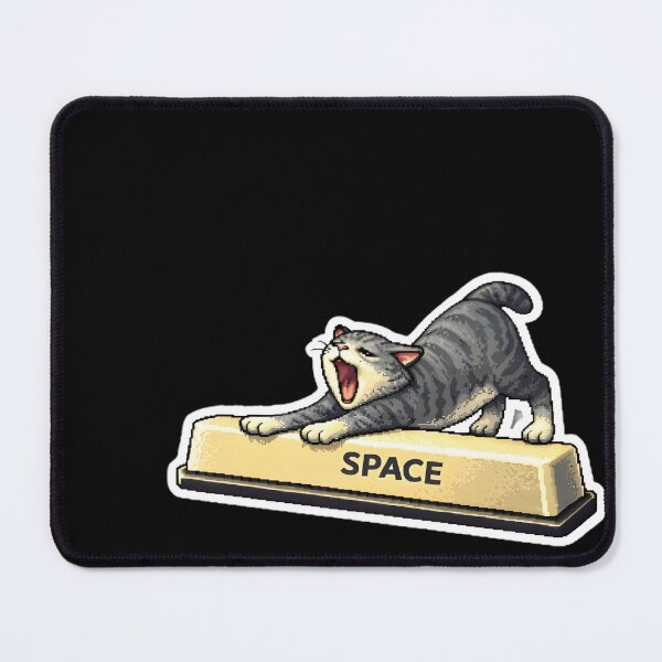 Item preview, Stretching Cat Space Bar – Funny Keyboard Cat Humor designed and sold by BriyaSol.
