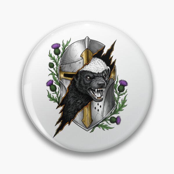 Item preview, The honey Badger in the knight's helmet designed and sold by krabbaraban.