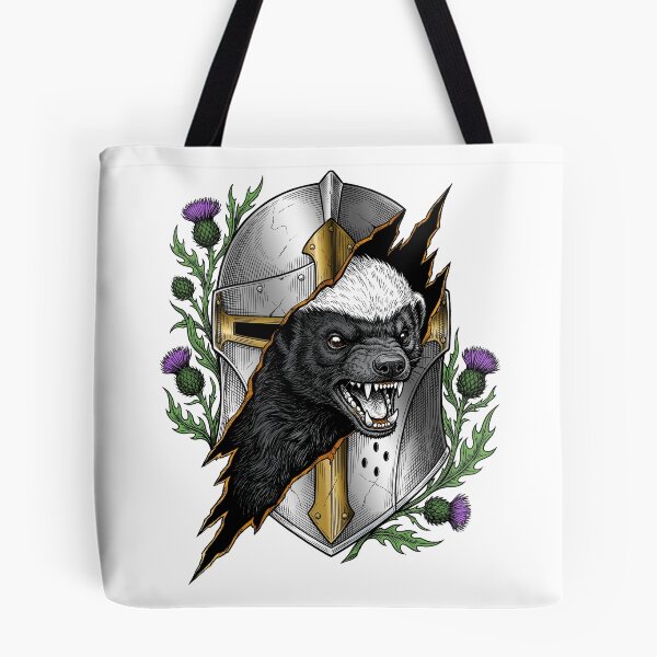 Item preview, The honey Badger in the knight's helmet designed and sold by krabbaraban.
