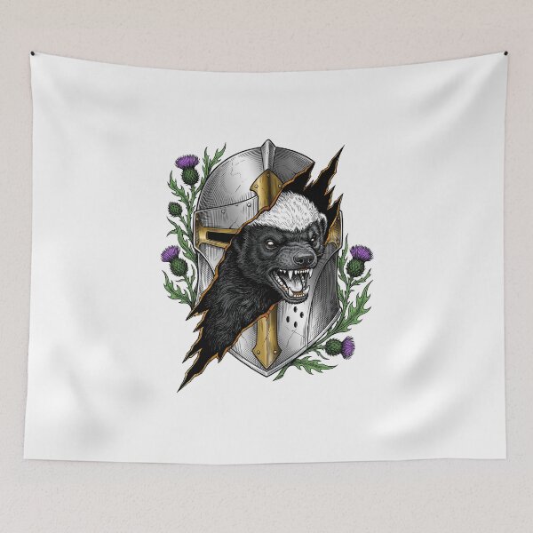 Item preview, The honey Badger in the knight's helmet designed and sold by krabbaraban.