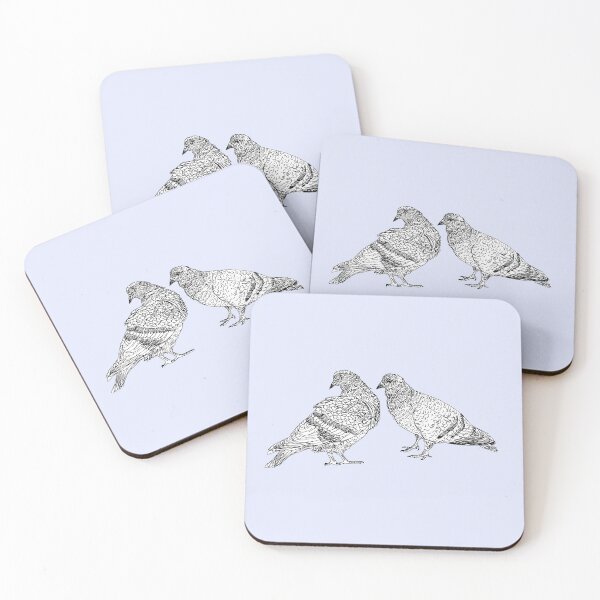 Item preview, Pigeons hand-drawn illustration designed and sold by Naurelia.