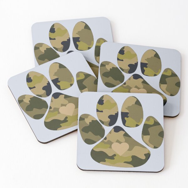Item preview, Camo dog paw print with heart designed and sold by Doodles Down South.