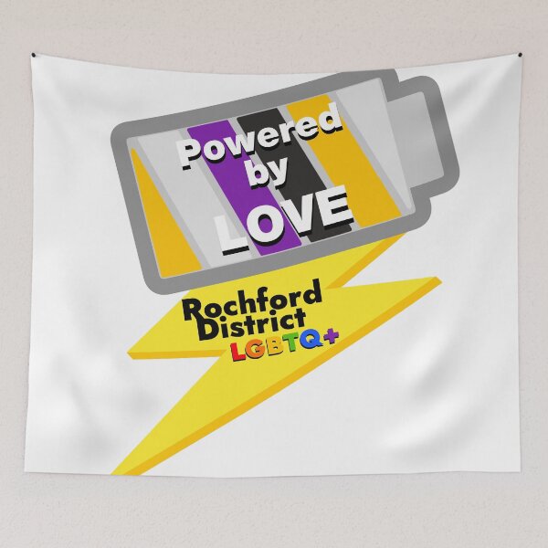 Item preview, Powered by Love - Non Binary Flag  designed and sold by Rochford District LGBTQ+ Group.