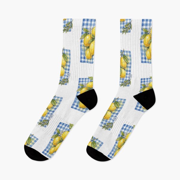 Item preview, Sunny Sicilian Lemons Gingham Watercolor Painting designed and sold by CRAZY&ART.