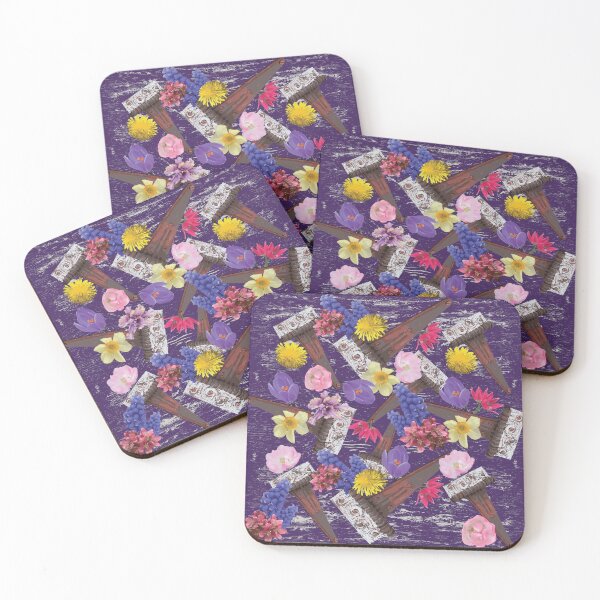 Item preview, Rustic Hinges & Flowers on Purple designed and sold by Digitalmyth's Designs.