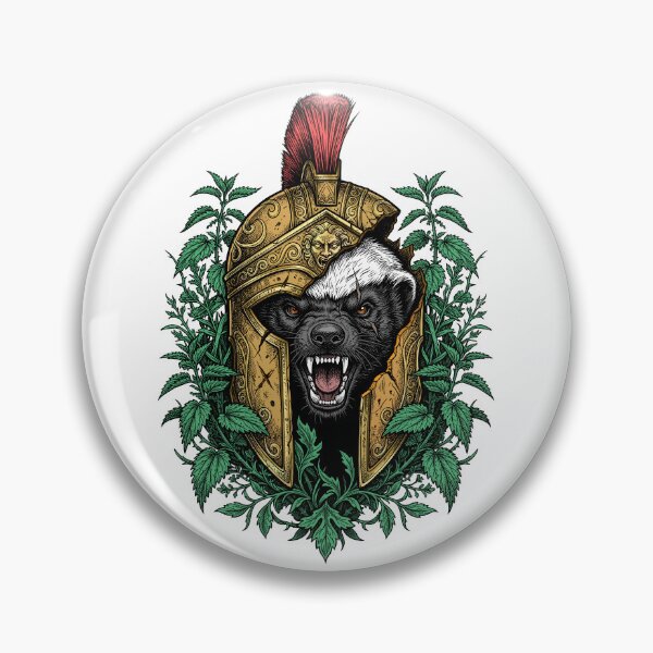 Item preview, A honey badger wearing a Spartan helmet designed and sold by krabbaraban.
