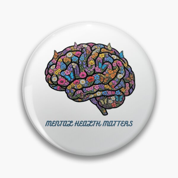 Item preview, Mental Health Matters Gift Funny Psychologist Floral Brain Therapist Art designed and sold by AkDesign022.
