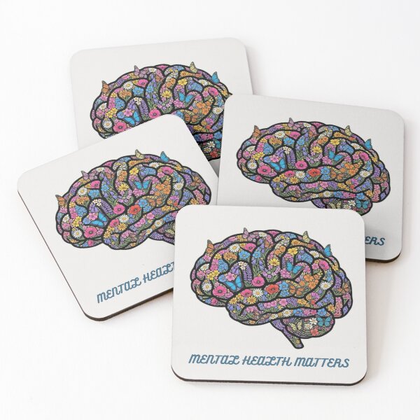 Item preview, Mental Health Matters Gift Funny Psychologist Floral Brain Therapist Art designed and sold by AkDesign022.