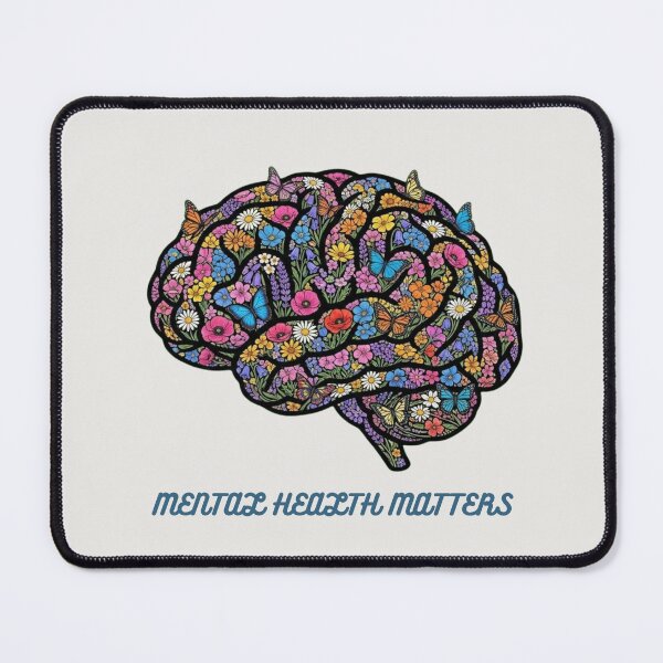 Item preview, Mental Health Matters Gift Funny Psychologist Floral Brain Therapist Art designed and sold by AkDesign022.