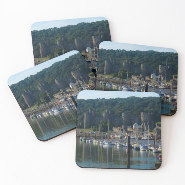 Item preview, Conwy castle overlooking the majestic harbour with its fishing fleet and pleasure craft  designed and sold by Ribster13.