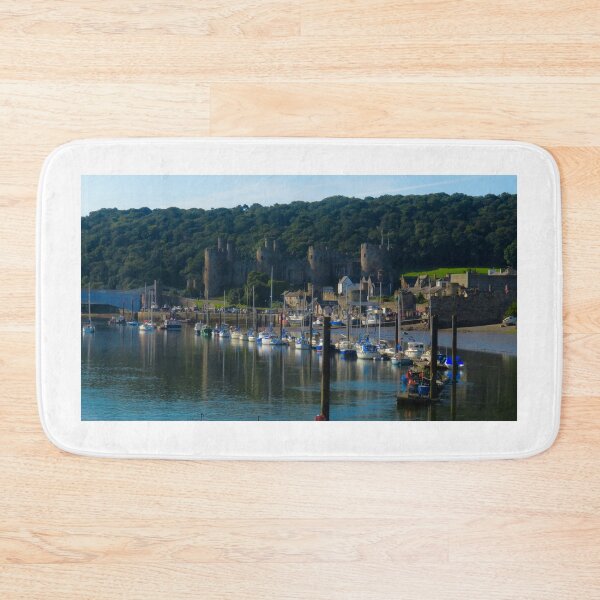 Item preview, Conwy castle overlooking the majestic harbour with its fishing fleet and pleasure craft  designed and sold by Ribster13.