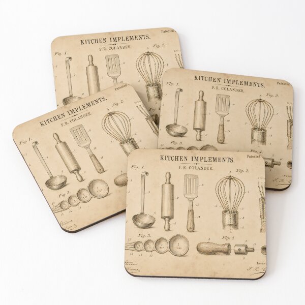 Item preview, Kitchen Implements Patent Print · Vintage Technical Wall Art · Cooking Enthusiast Gift designed and sold by Savannah North.