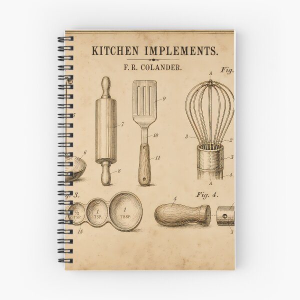 Item preview, Kitchen Implements Patent Print · Vintage Technical Wall Art · Cooking Enthusiast Gift designed and sold by Savannah North.