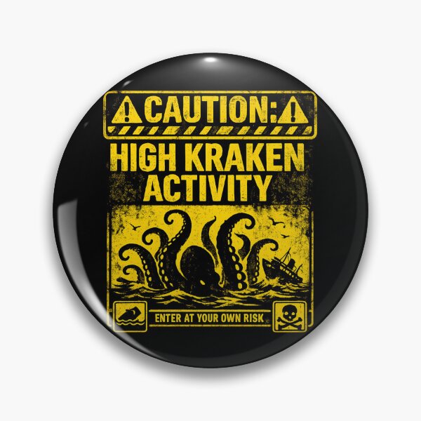 Item preview, Caution High Kraken Activity - Vintage Sea Monster Warning  designed and sold by SidTastic .