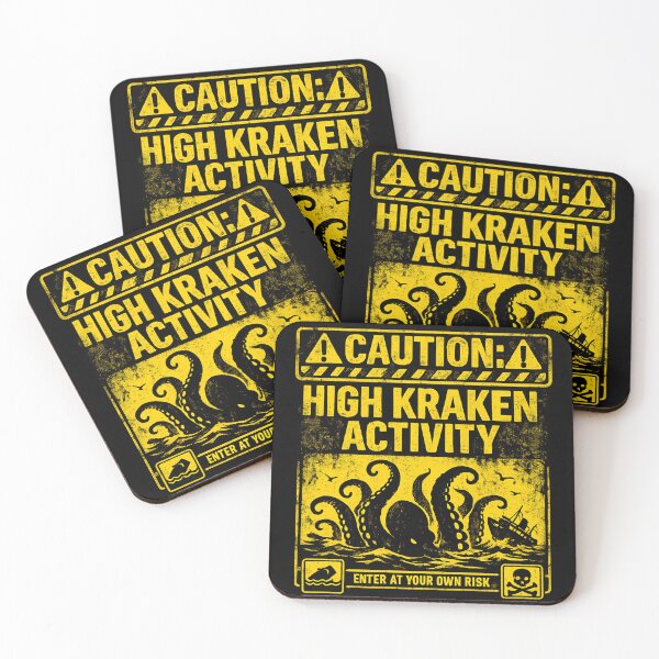 Item preview, Caution High Kraken Activity - Vintage Sea Monster Warning  designed and sold by SidTastic .