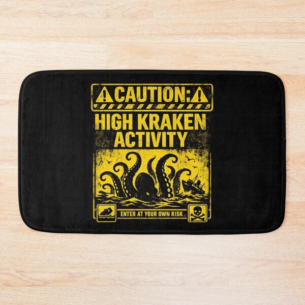 Item preview, Caution High Kraken Activity - Vintage Sea Monster Warning  designed and sold by SidTastic .