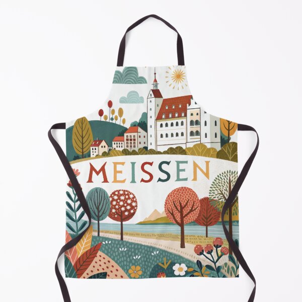 Item preview, Meissen Germany Travel Poster | Albrechtsburg Castle & Old Town Illustration | European Wall Art designed and sold by Witsprings.