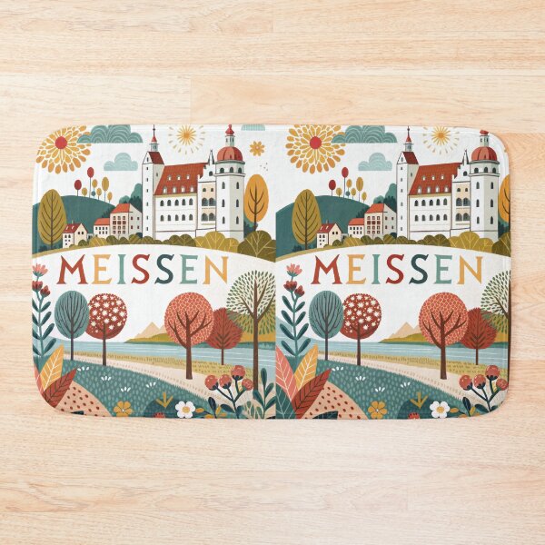 Item preview, Meissen Germany Travel Poster | Albrechtsburg Castle & Old Town Illustration | European Wall Art designed and sold by Witsprings.