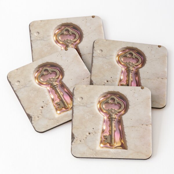 Item preview, Ancient Key Relief - Luxury 3D Stone & Molten Rose Gold Art designed and sold by sana designer.