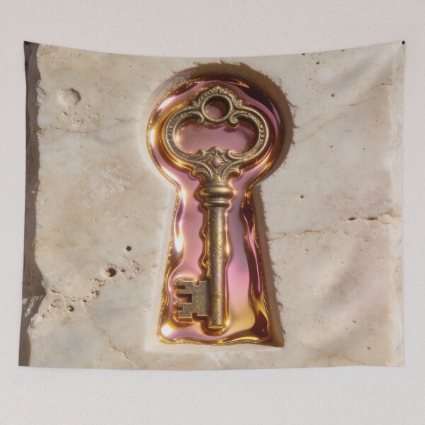 Item preview, Ancient Key Relief - Luxury 3D Stone & Molten Rose Gold Art designed and sold by sana designer.