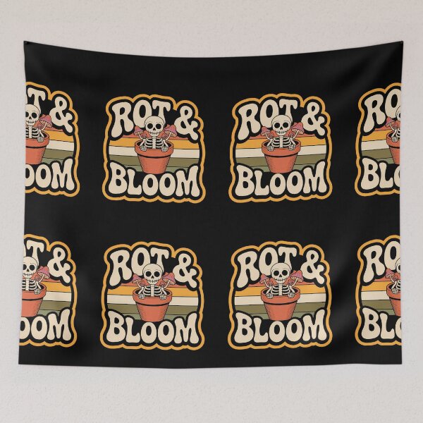 Item preview, Rot and Bloom Skeleton Plant Pot Vintage Halloween Design designed and sold by Raw Tigers.