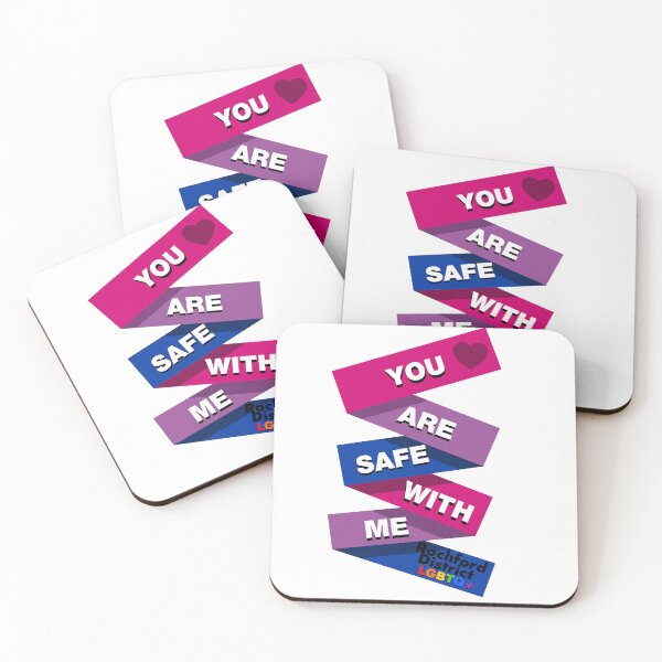 Item preview, You are safe with me - Bisexual Flag designed and sold by Rochford District LGBTQ+ Group.