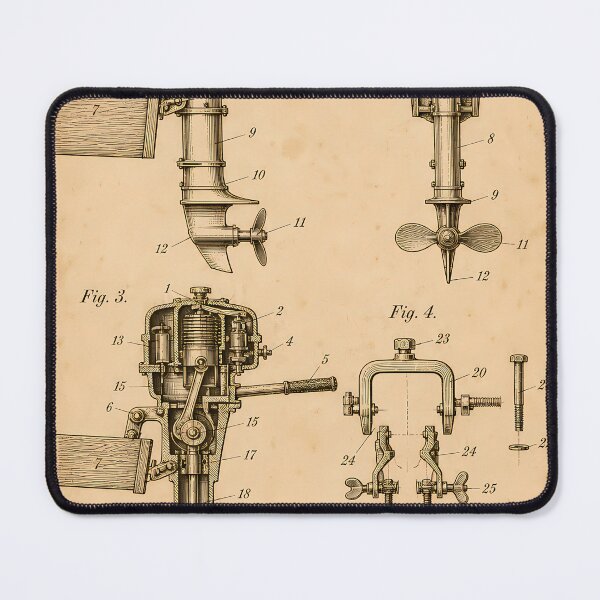 Item preview, Outboard Motor Patent Print · Vintage Portrait Wall Art · Boating Gift designed and sold by Savannah North.