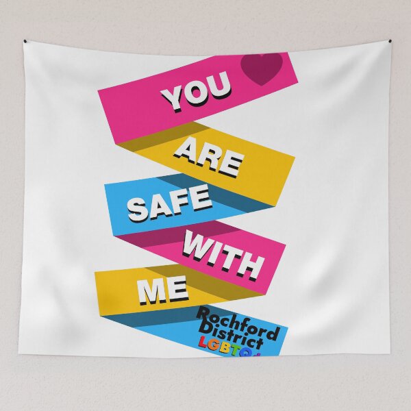 Item preview, You are safe with me - Pansexual Flag designed and sold by Rochford District LGBTQ+ Group.