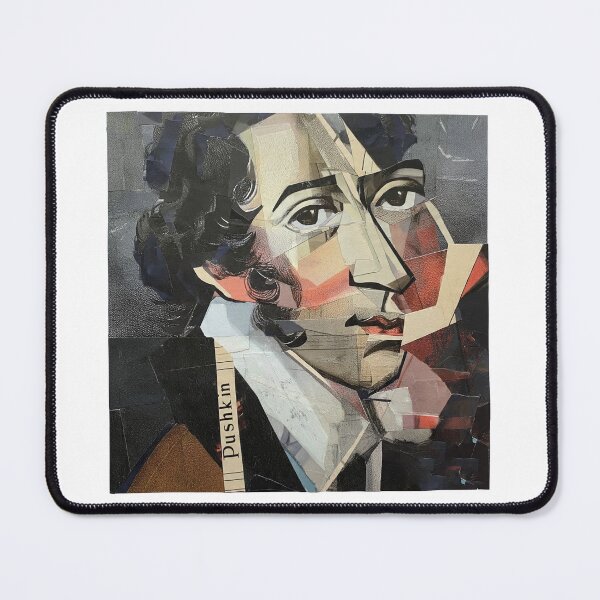 Item preview, Alexander Pushkin – Literary Collage Portrait Art Print | Russian Poetry Golden Age Literature Poster designed and sold by OzzFrequency.