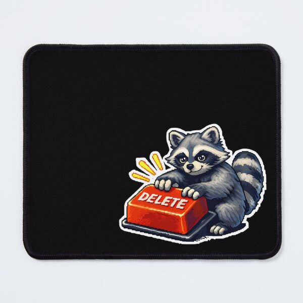 Item preview, Delete Key Raccoon – Calm Tech Humor Keyboard Design designed and sold by BriyaSol.