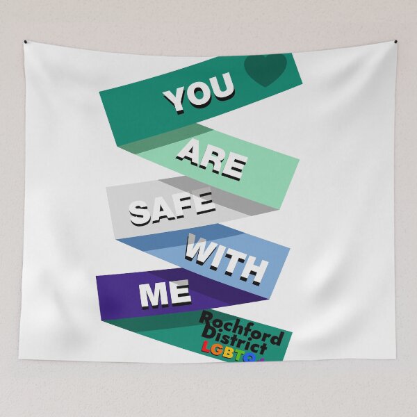 Item preview, You are safe with me - Gay Flag designed and sold by Rochford District LGBTQ+ Group.