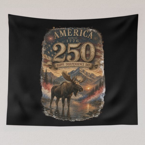 Item preview, America 250 Vintage Moose Poster designed and sold by FREENATION2026.