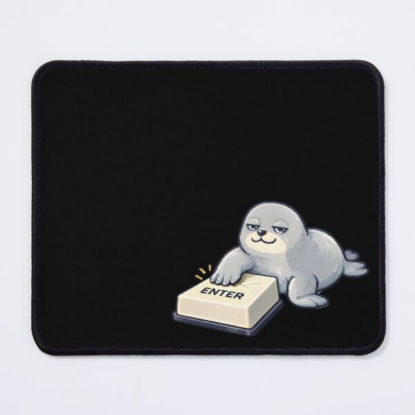 Item preview, Seal Pressing Enter Key – Funny Tech Humor Keyboard Design designed and sold by BriyaSol.