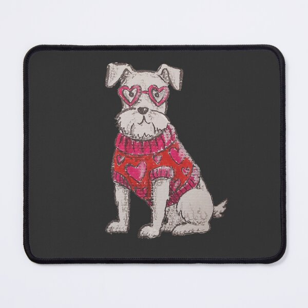 Item preview, Schnauzer in a Valentine Sweater | Cute Dog Watercolour Art Print designed and sold by Twisted-Type-Co.