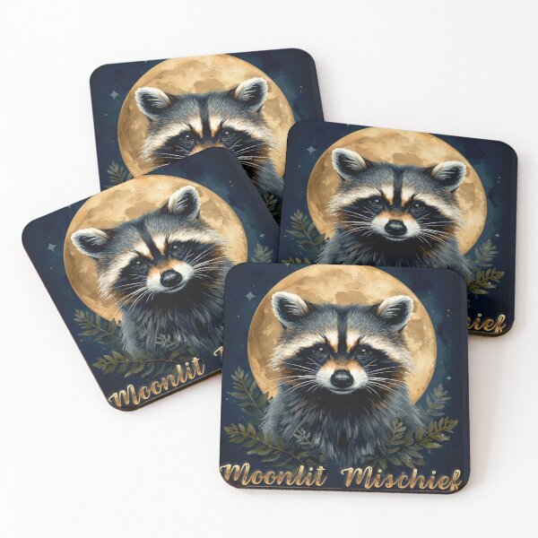 Item preview, Moonlit Mischief | Celestial Raccoon Fantasy Design designed and sold by Biedroneczka.