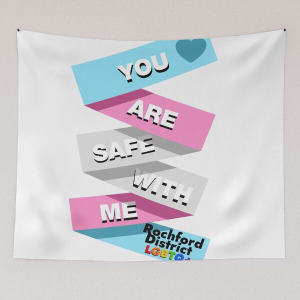 Item preview, You are safe with me - Trans Flag designed and sold by Rochford District LGBTQ+ Group.