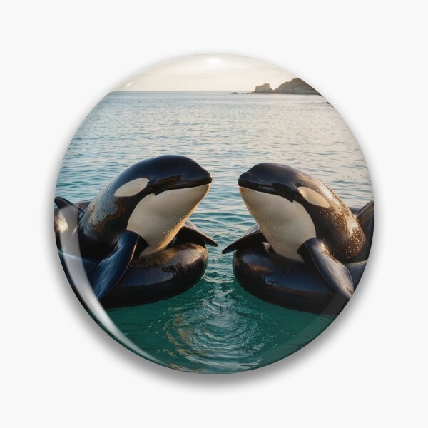 Item preview, Young Killer Whales Float in Inner Tubes designed and sold by Tridentulus.