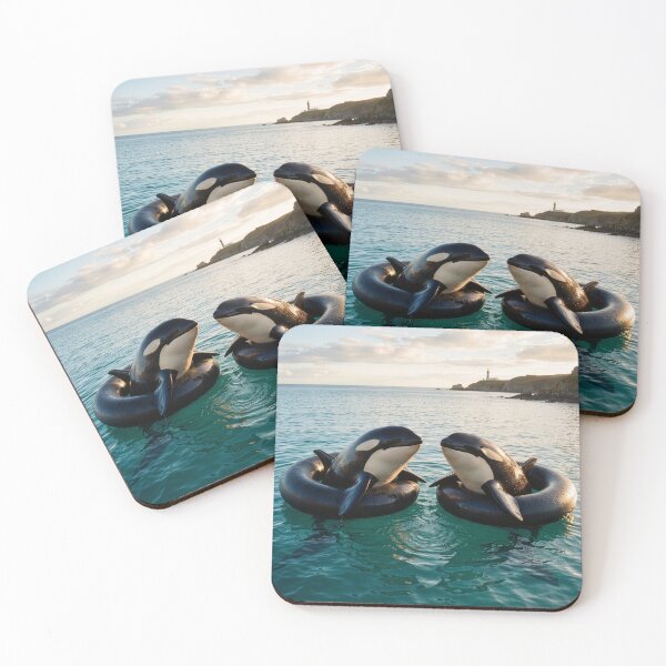 Item preview, Young Killer Whales Float in Inner Tubes designed and sold by Tridentulus.