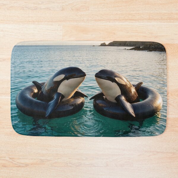 Item preview, Young Killer Whales Float in Inner Tubes designed and sold by Tridentulus.