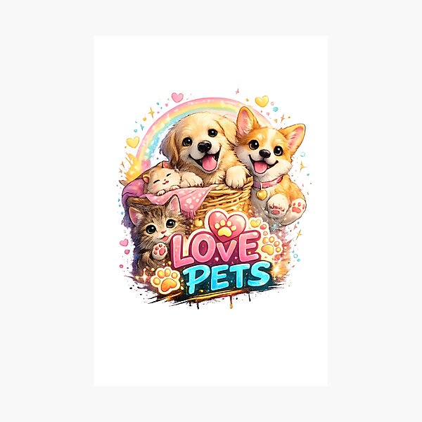 Item preview, Love Pets – Cute Dog Cat Corgi Animal Lover Design designed and sold by darkan1.