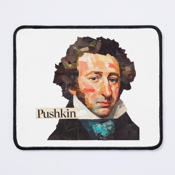 Item preview, Alexander Pushkin – Literary Collage Portrait Art Print | Russian Poetry Golden Age Literature Poster designed and sold by OzzFrequency.
